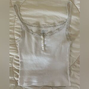 Brandy Melville White Lace Tank Top